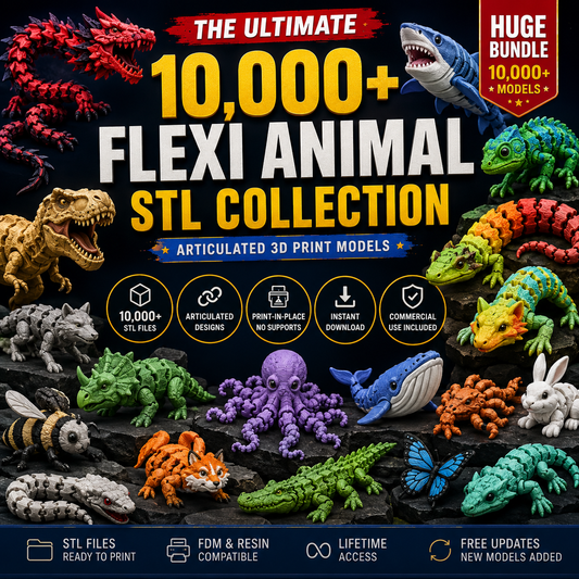 FlexiBeast™ — 10,000+ Articulated Animal STL Mega Bundle
