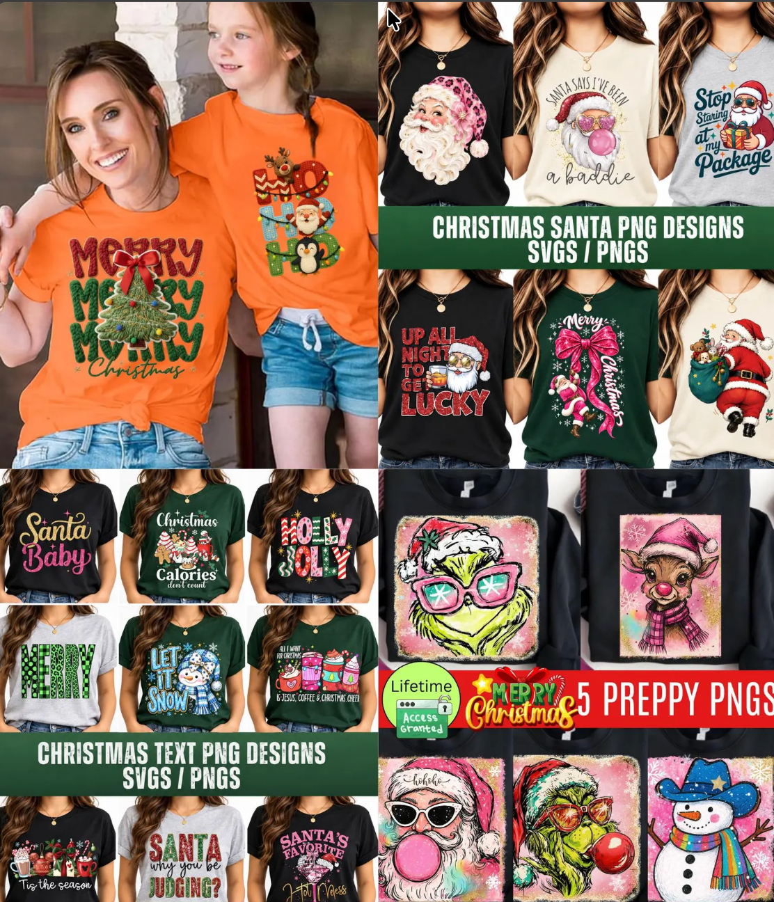 24,000+ Christmas PNG Bundle – Santa, Gnomes, Holiday Sublimation & T-Shirt Designs