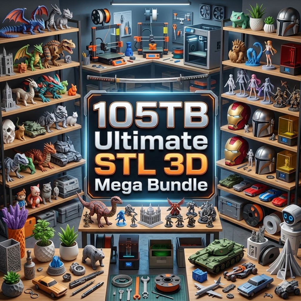 900,000+ Premium STL Files for 3D Printing – 105TB Mega Pack | Lifetime Access + Free Updates