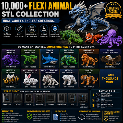 FlexiBeast™ — 10,000+ Articulated Animal STL Mega Bundle