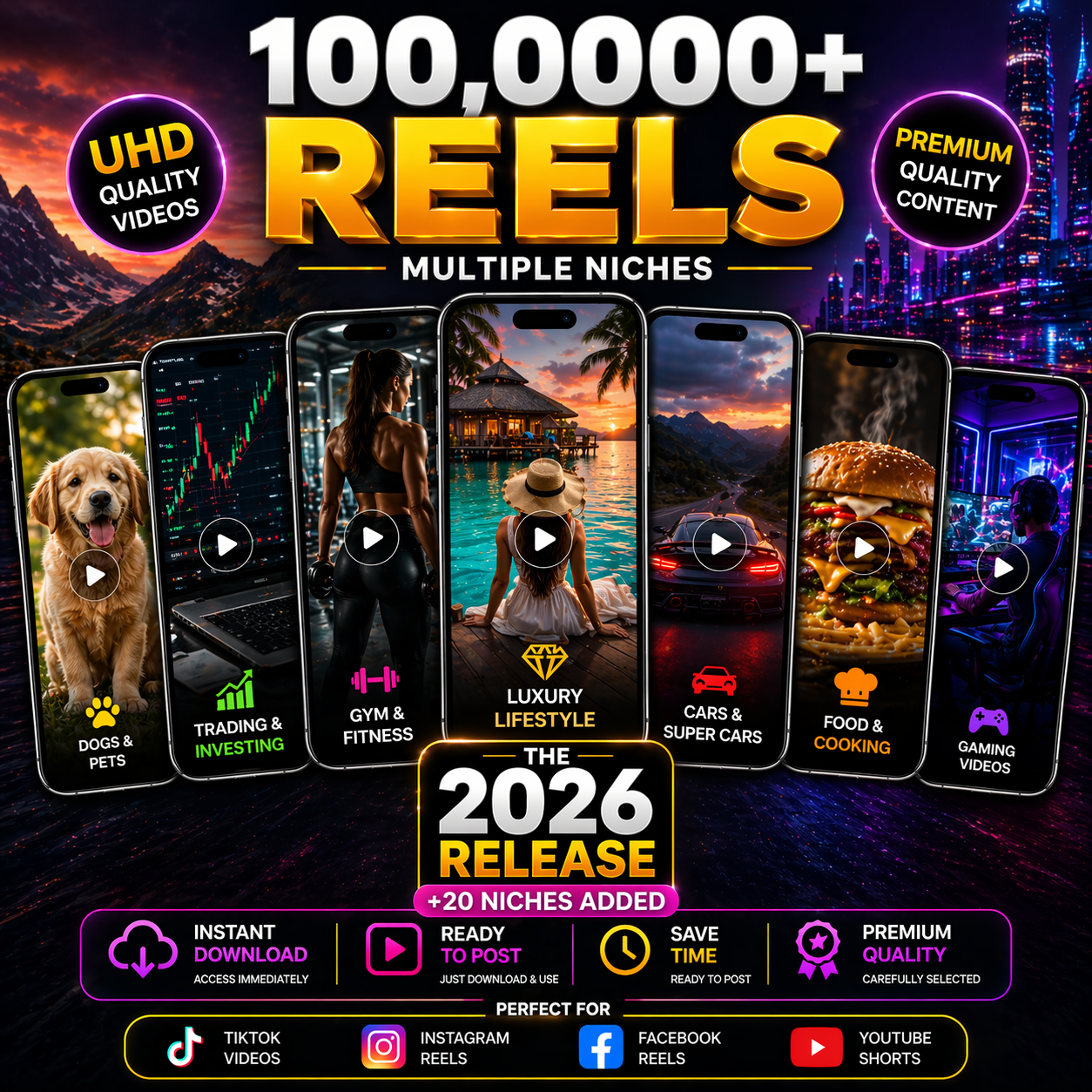 100,000 Viral Reels | PLR/MRR Resell Rights