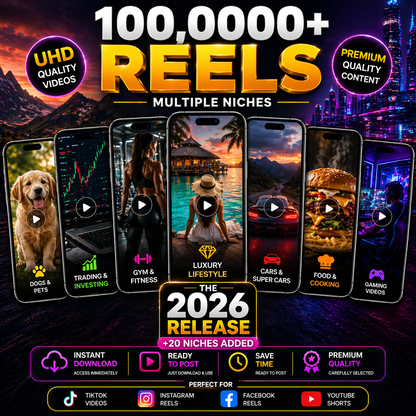 100,000 Viral Reels | PLR/MRR Resell Rights