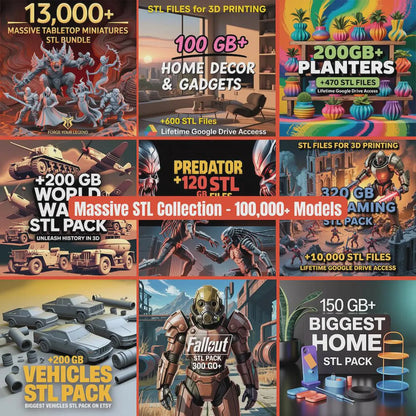 900,000+ Premium STL Files for 3D Printing – 105TB Mega Pack | Lifetime Access + Free Updates