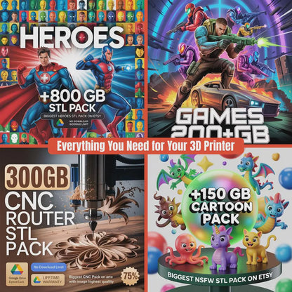 900,000+ Premium STL Files for 3D Printing – 105TB Mega Pack | Lifetime Access + Free Updates