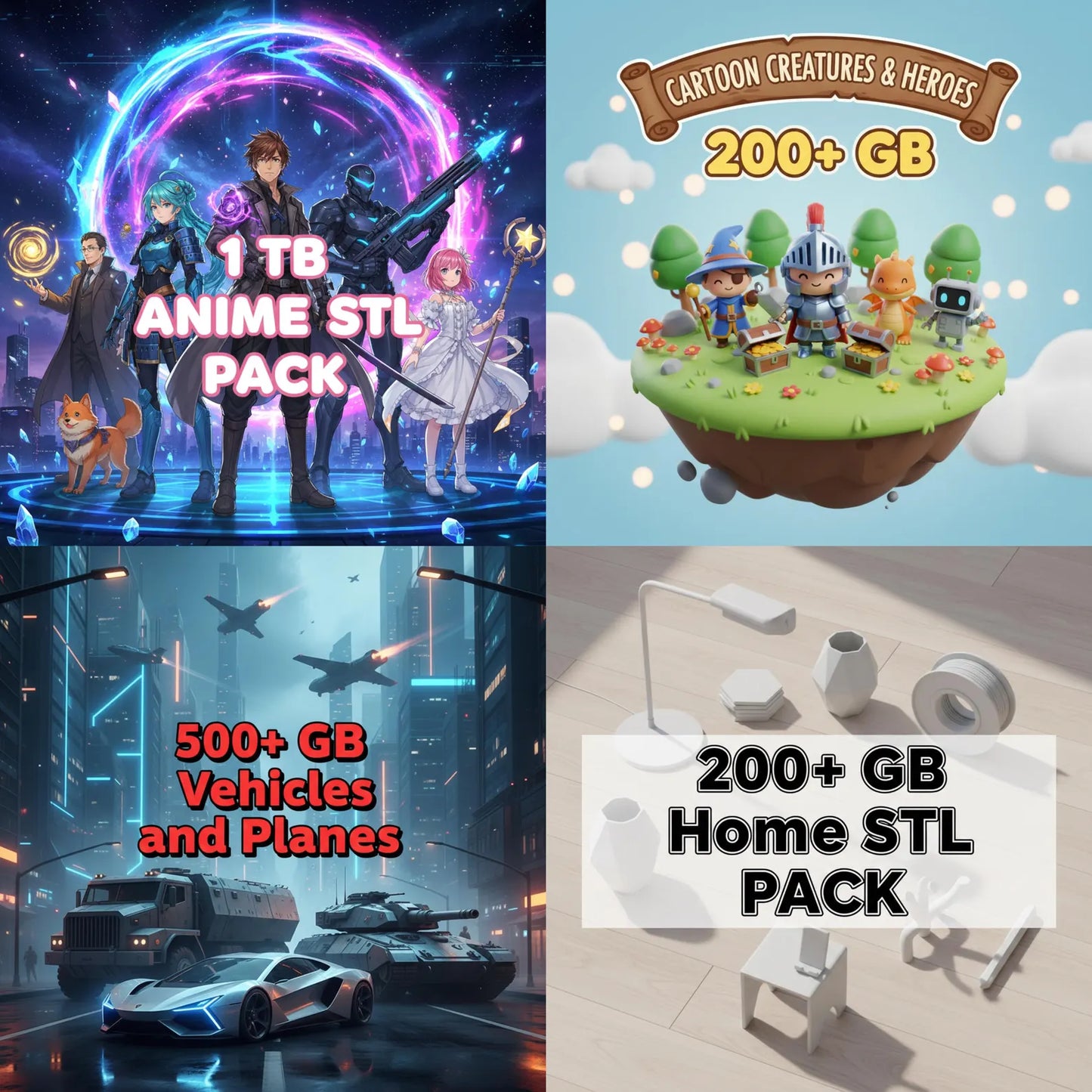 900,000+ Premium STL Files for 3D Printing – 105TB Mega Pack | Lifetime Access + Free Updates
