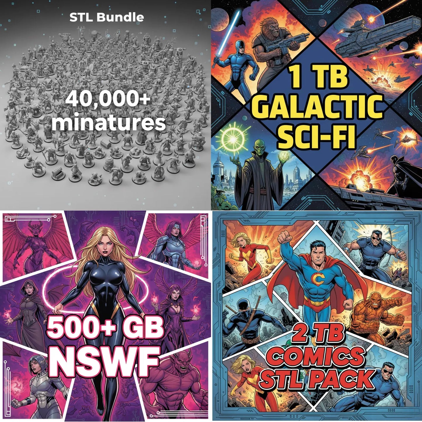 900,000+ Premium STL Files for 3D Printing – 105TB Mega Pack | Lifetime Access + Free Updates