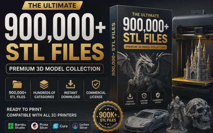 900,000+ Premium STL Files for 3D Printing – 105TB Mega Pack | Lifetime Access + Free Updates