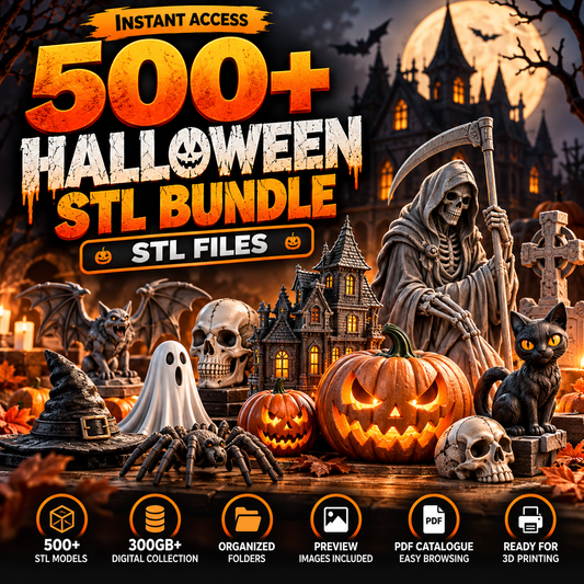 500+ Halloween STL Bundle | Horror 3D Print Models & Designs