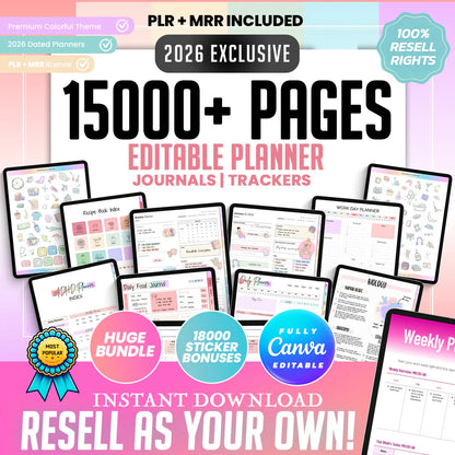 ON SALE: 15,000+ PLR Planner & Journal Pages with MRR/PLR Rights