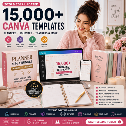 ON SALE: 15,000+ PLR Planner & Journal Pages with MRR/PLR Rights